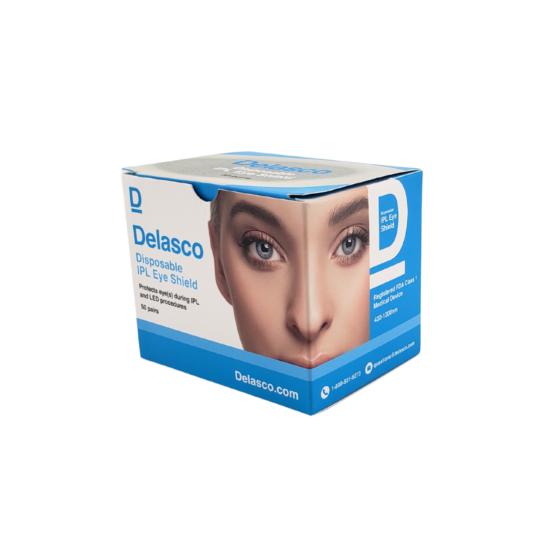 Delasco IPL Eye Shield - FDA Class 1 Eye Protection for IPL and LED Procedures 100/Box