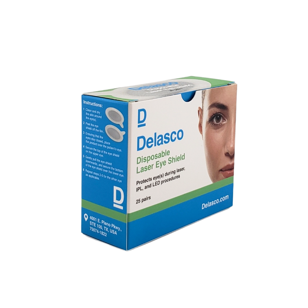 Delasco Laser Eye Shield - FDA Class 1 Eye Protection for Laser, IPL, and LED Procedures 50/Box