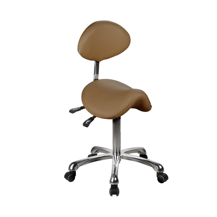 Esthetician Saddle Stool with Backrest