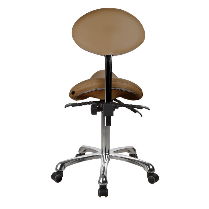 Esthetician Saddle Stool with Backrest