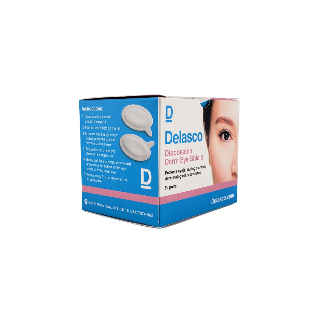 Delasco Derm Eye Shield - FDA Class 1 Eye Protection for Standard Procedures 100/Box