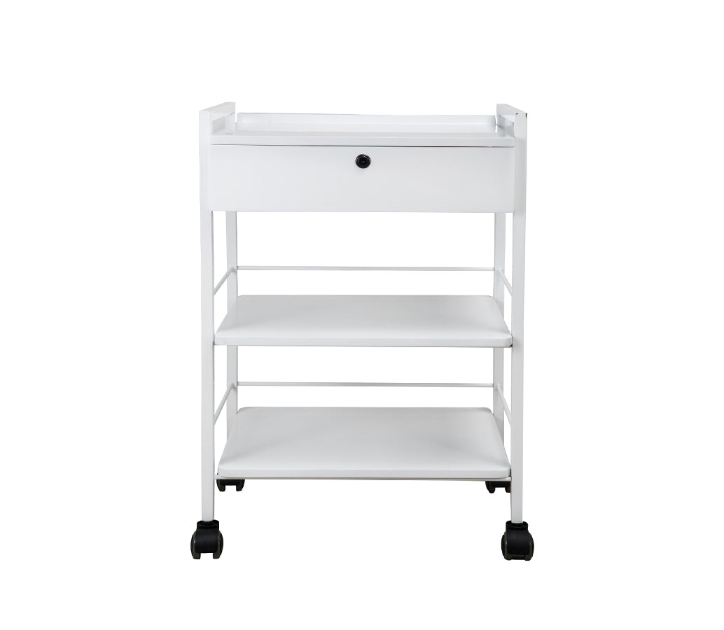 Silverfox Beauty Trolley 1019A for estheticians - 1 Locking Drawer and 2 shelves