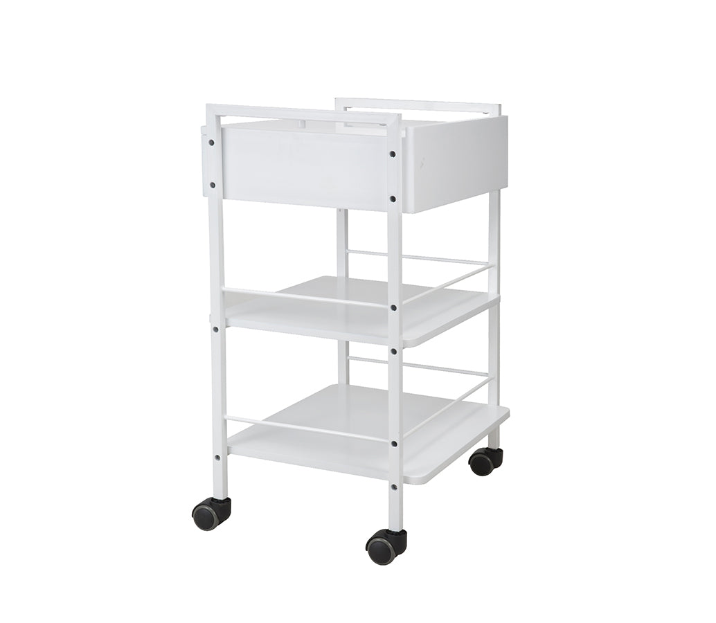 Silverfox Beauty Trolley 1019A for estheticians - 1 Locking Drawer and 2 shelves