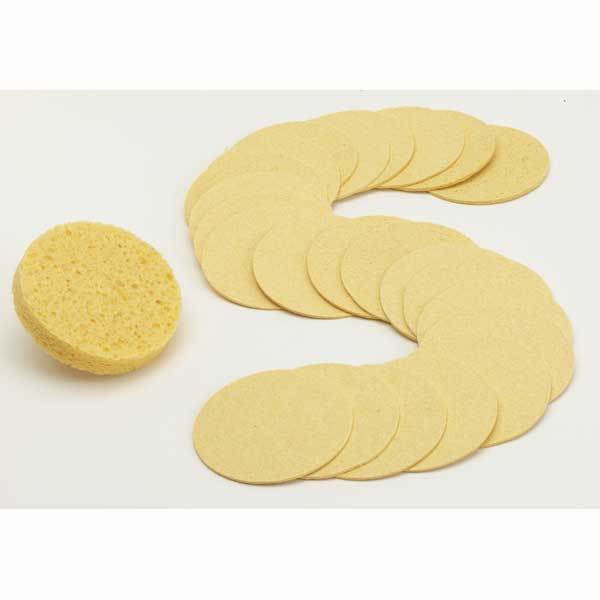 Compressed Round Facial Sponge 5/8 x 3" - 24/PK