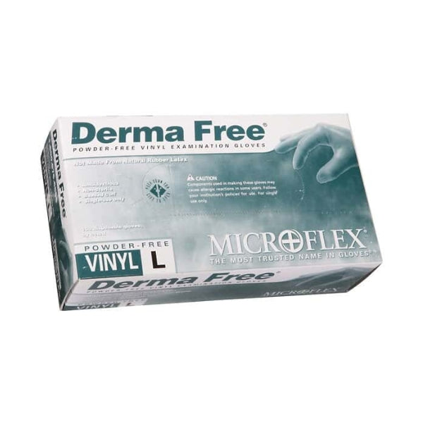 Microflex Derma Free Vinyl Exam Gloves, Box of 100