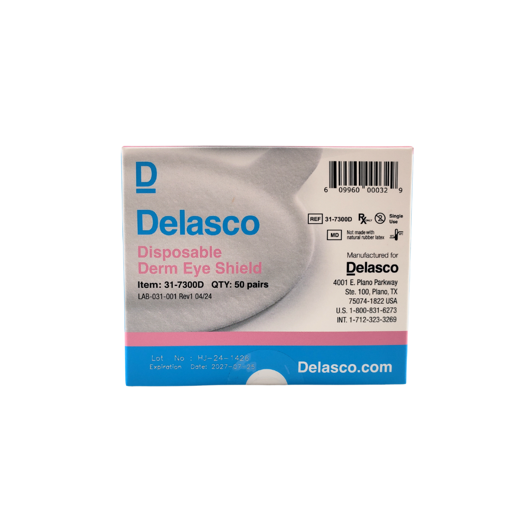 Delasco Derm Eye Shield - FDA Class 1 Eye Protection for Standard Procedures 100/Box